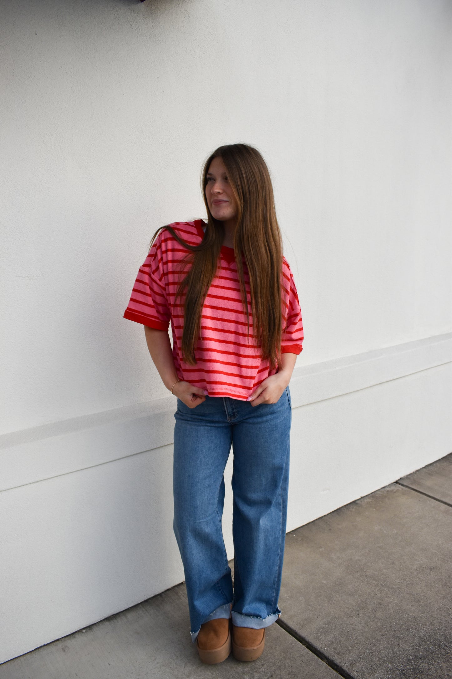 Oversized Stripe Comfy Knit Top