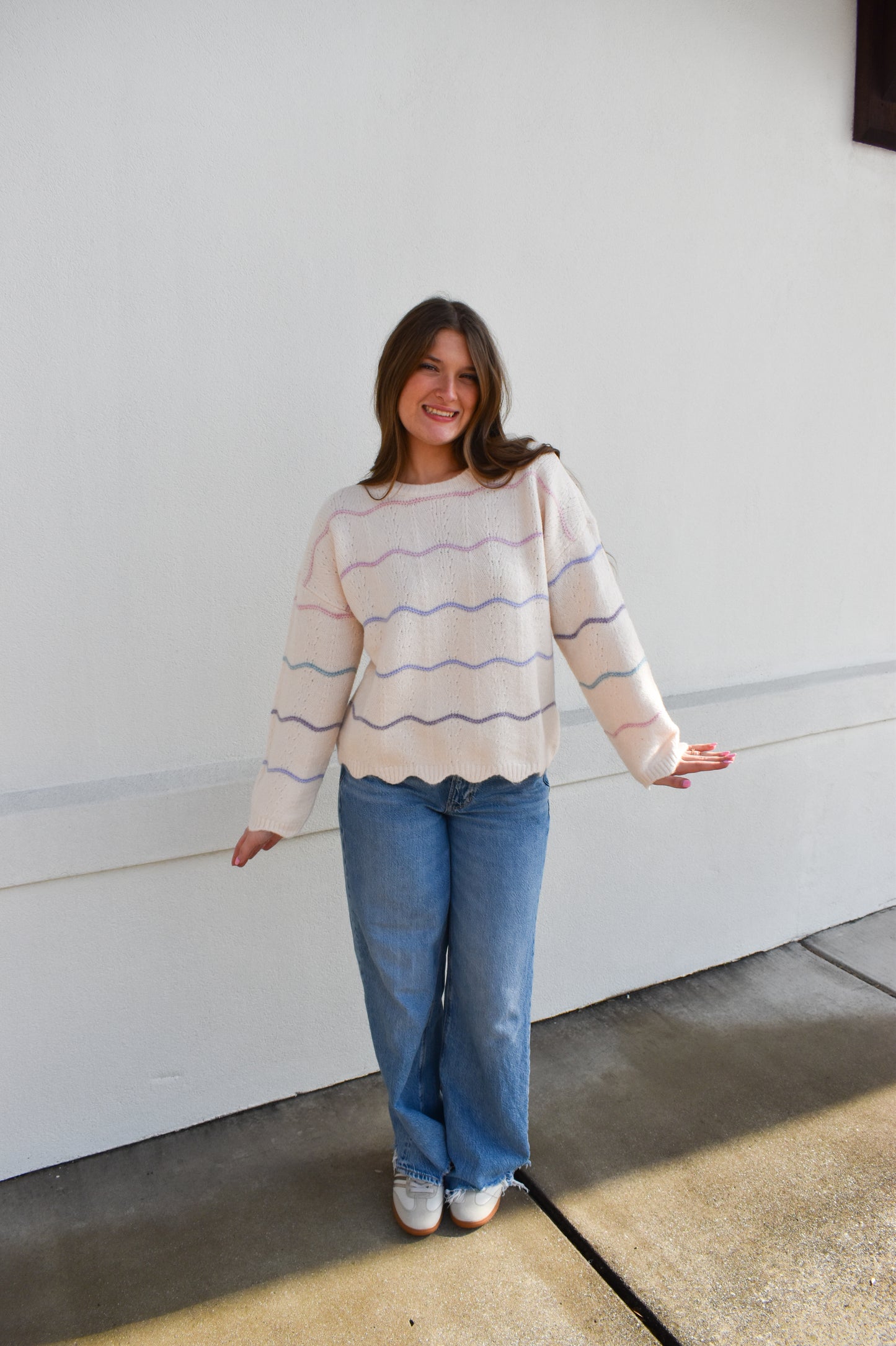 Scallop Ombre Wool Sweater