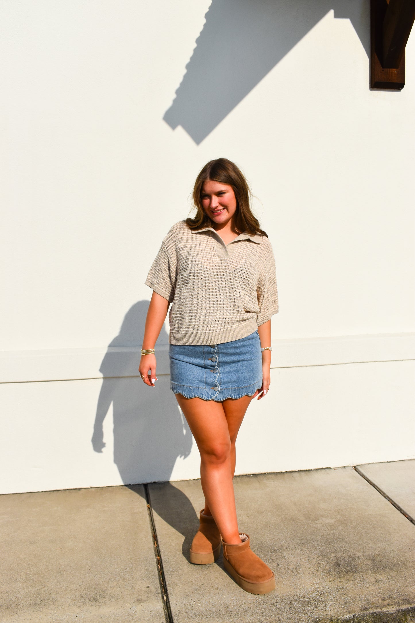 Rowan Collared Knitted Top