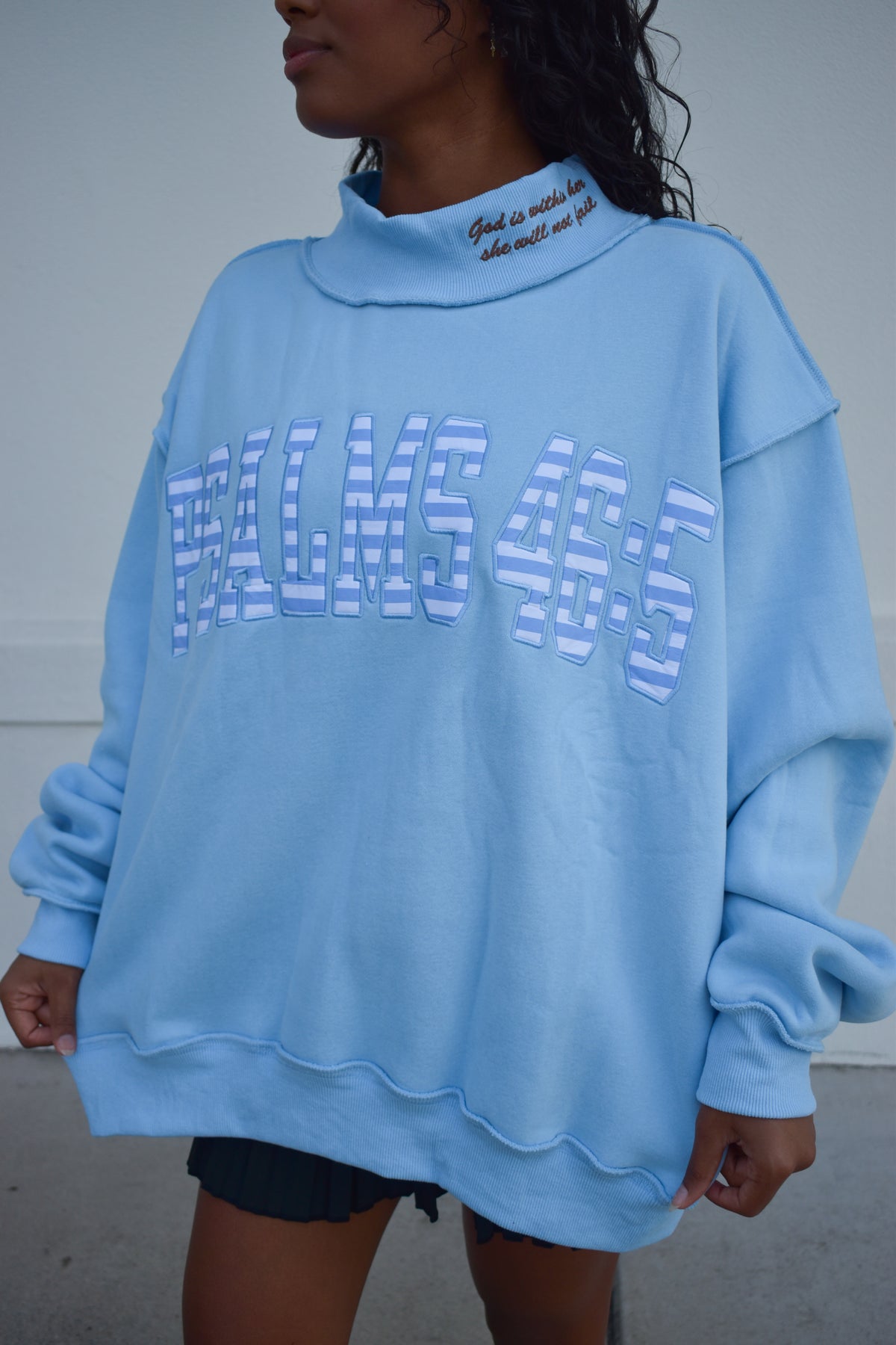 PSALMS 46:5 Double-Embroidered MockNeck
