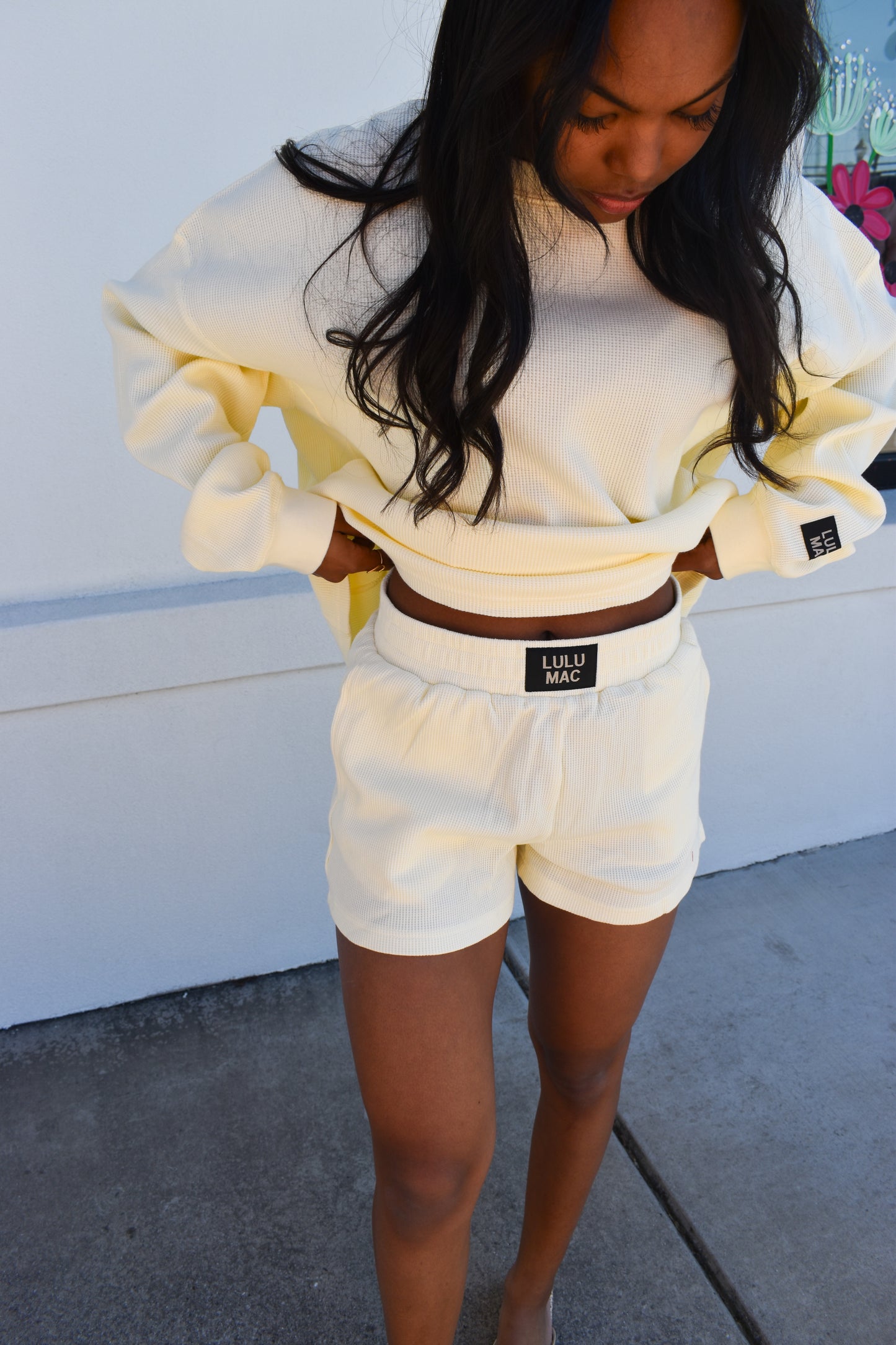 Lulu Mac Waffle Shorts: Yellow