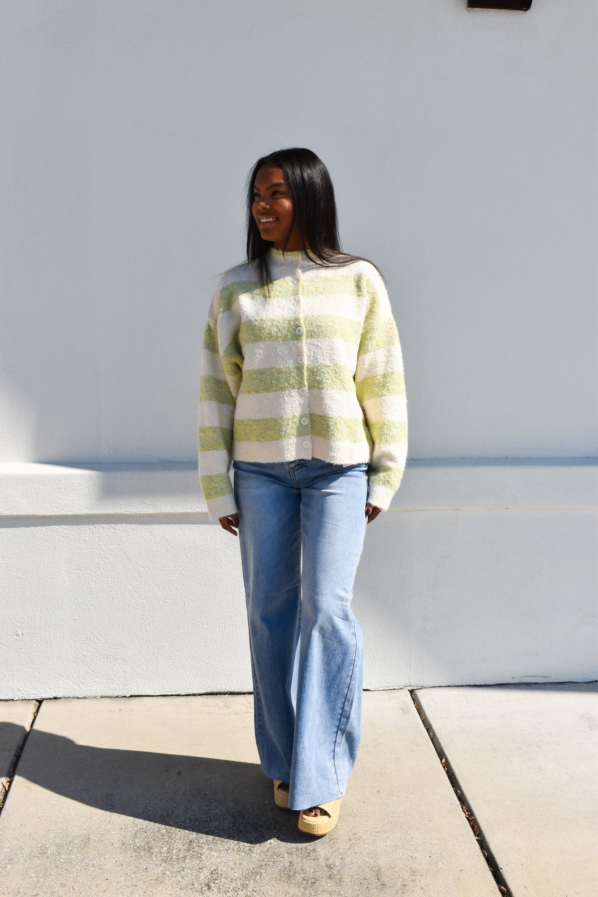 Sage & Sweet Striped Cardigan