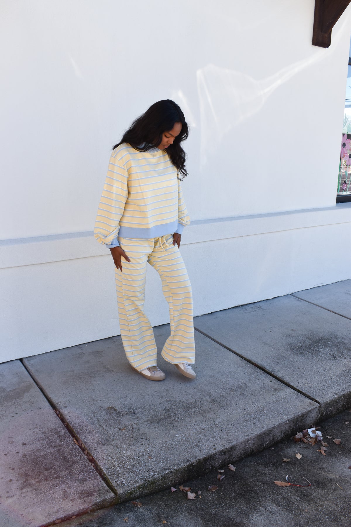 Striped Pants: Baby Blue/Lemon