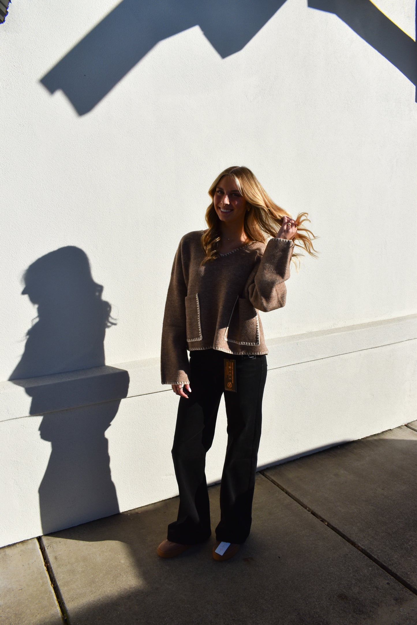 Risen High Rise Wide Leg: Black