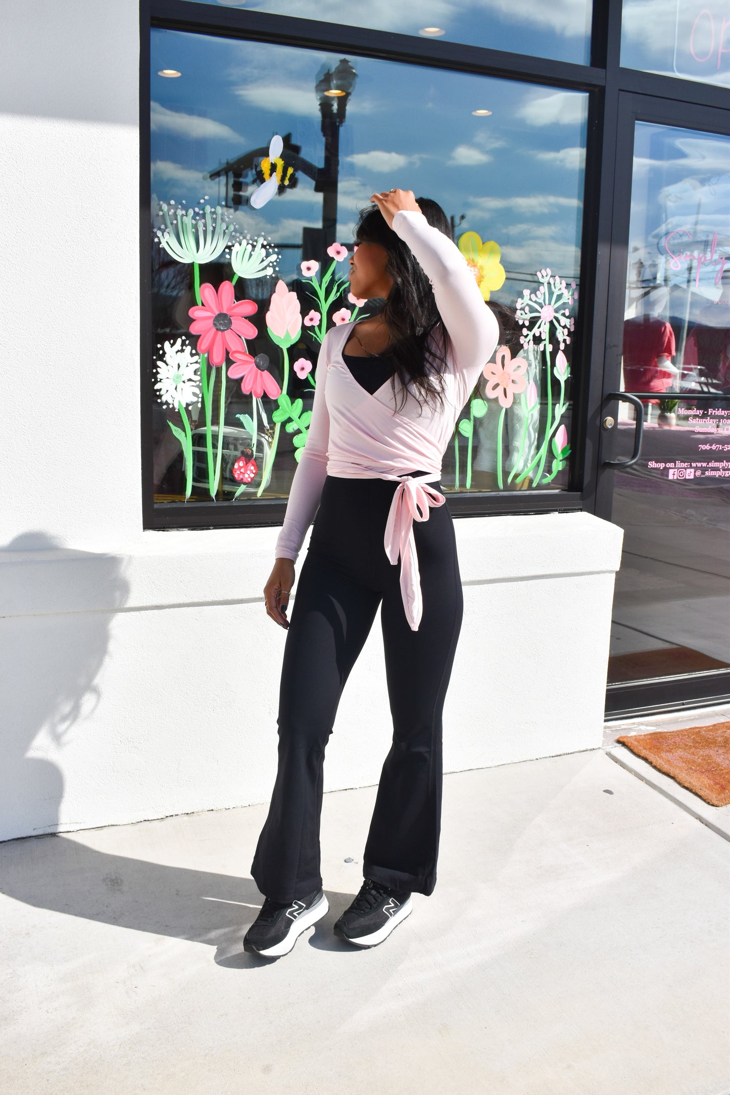 Long Sleeve V Neck Wrap Top