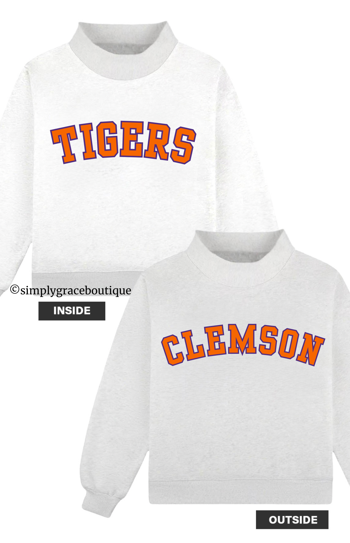 *Preorder* CLEMSON Reversible Mockneck