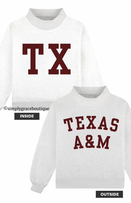 *Preorder*TEXAS A&M Reversible Mockneck