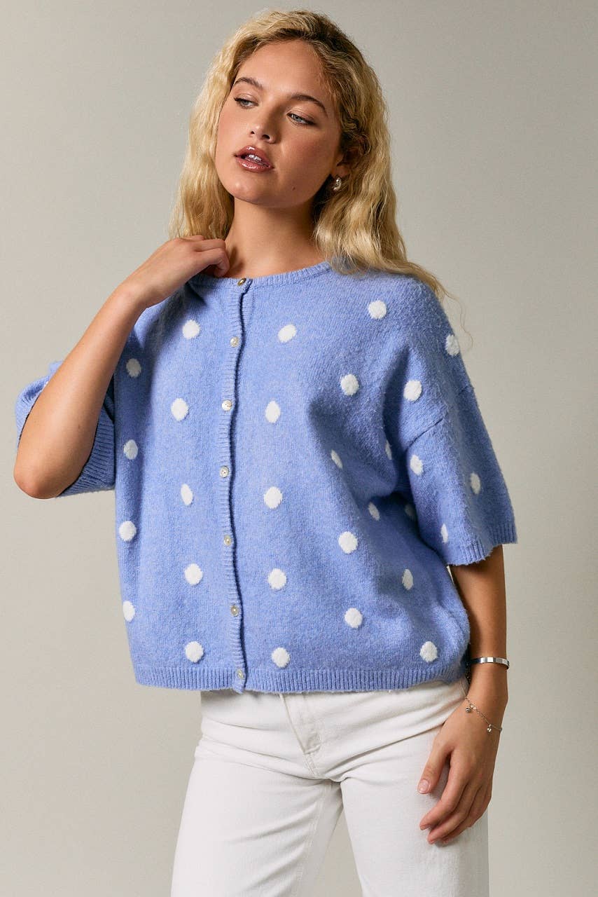 Leia Polka Dot Short Sleeve Cardigan