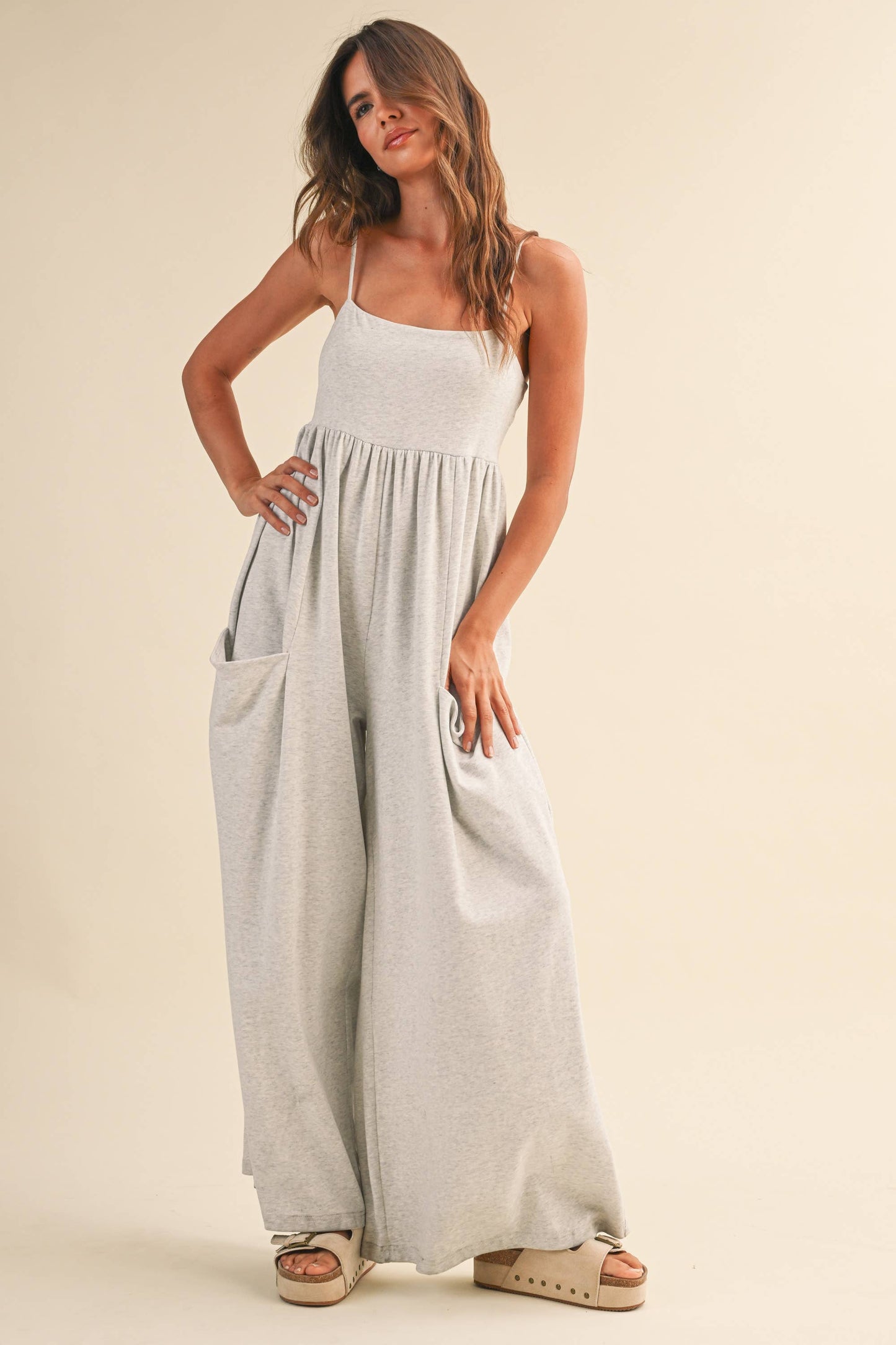 Strappy Empire Waist Wide Leg Jumpsuit