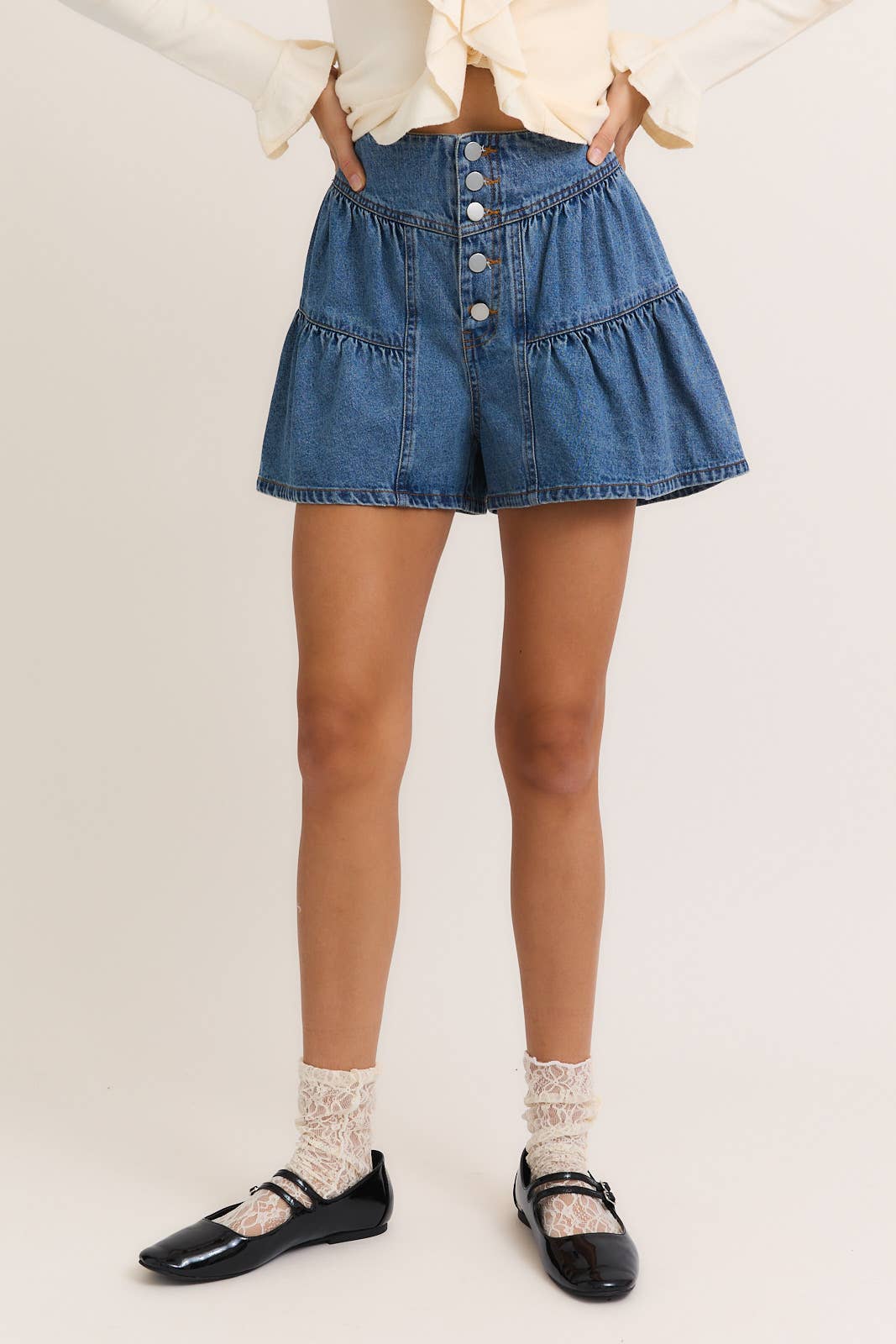 High Waist Ruffle Shorts