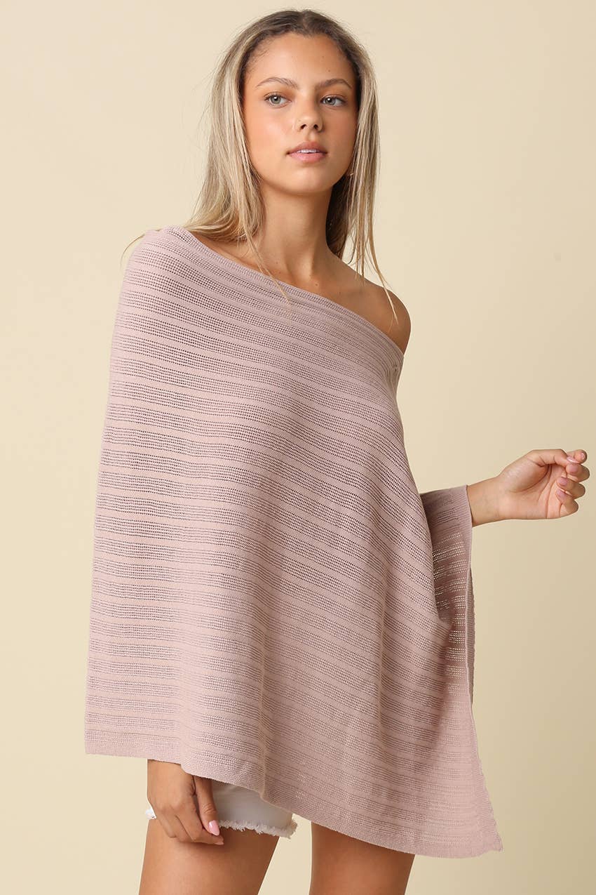 Lilia Asymmetrical Knit Poncho Top