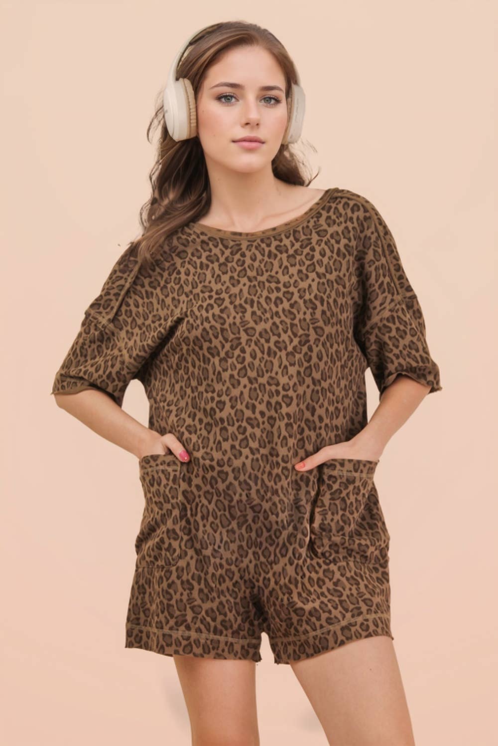 Leopard Casual  Comfy Romper