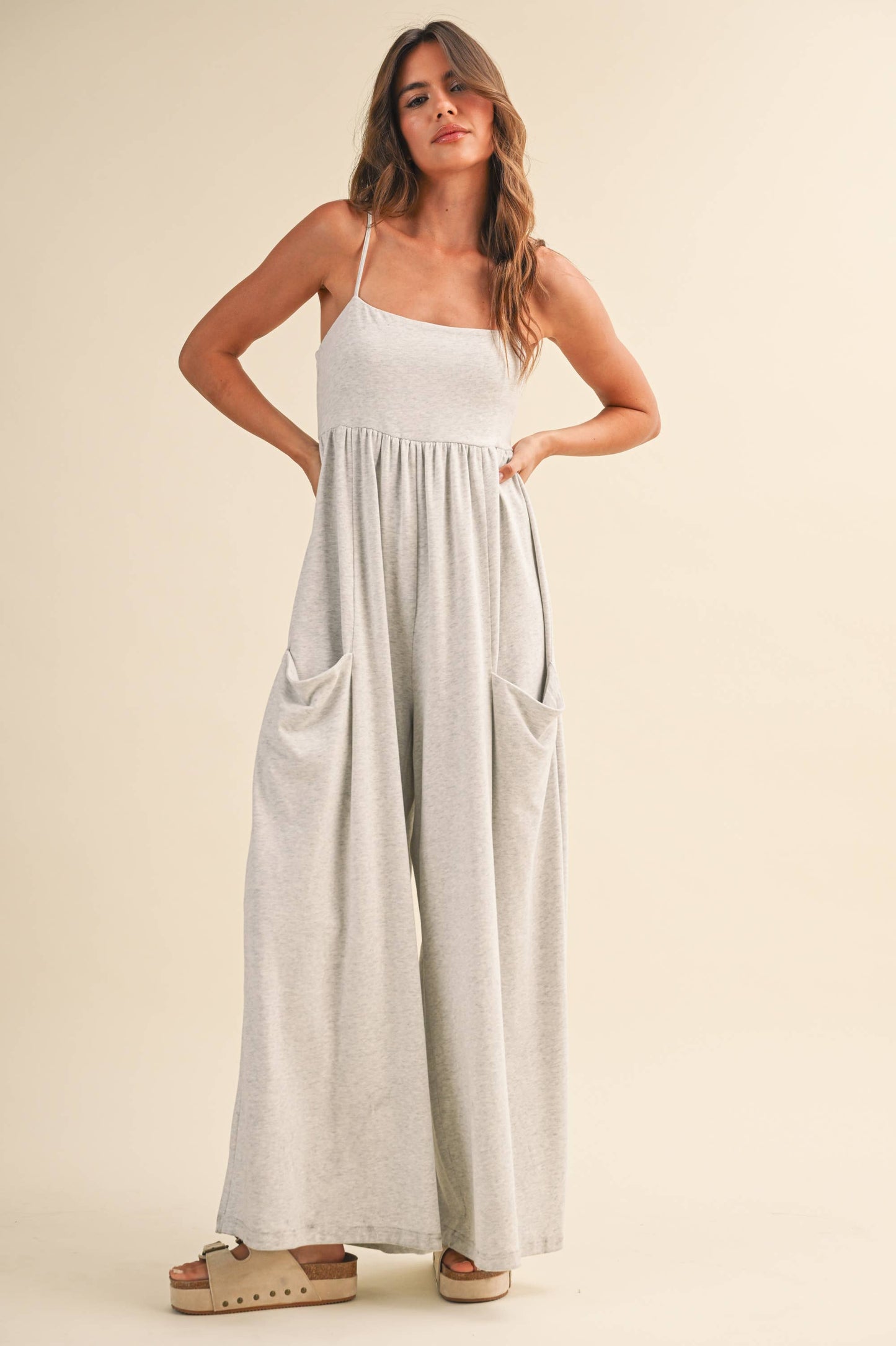 Strappy Empire Waist Wide Leg Jumpsuit