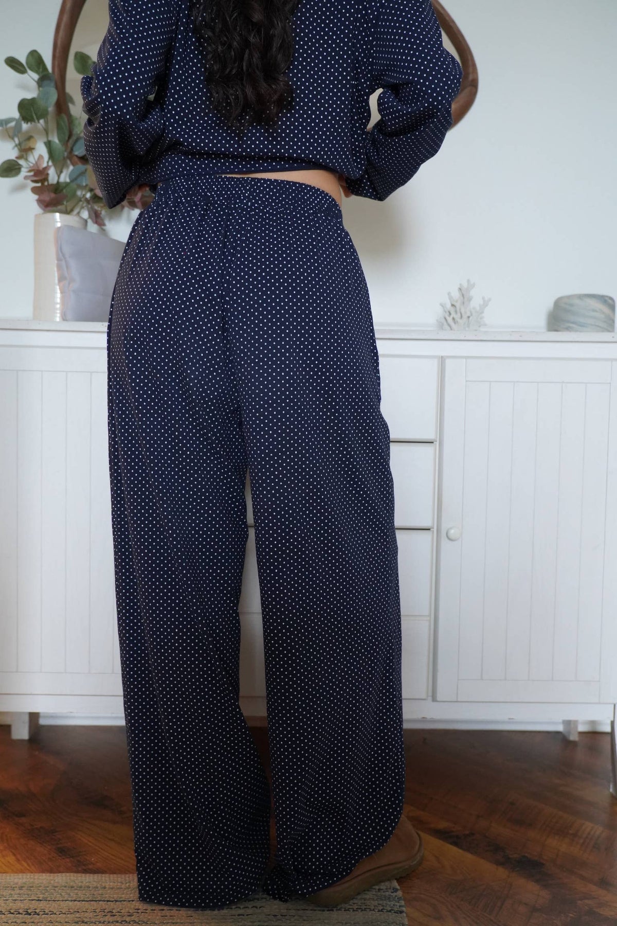 Navy Blue Polka Dot Loungewear Pants