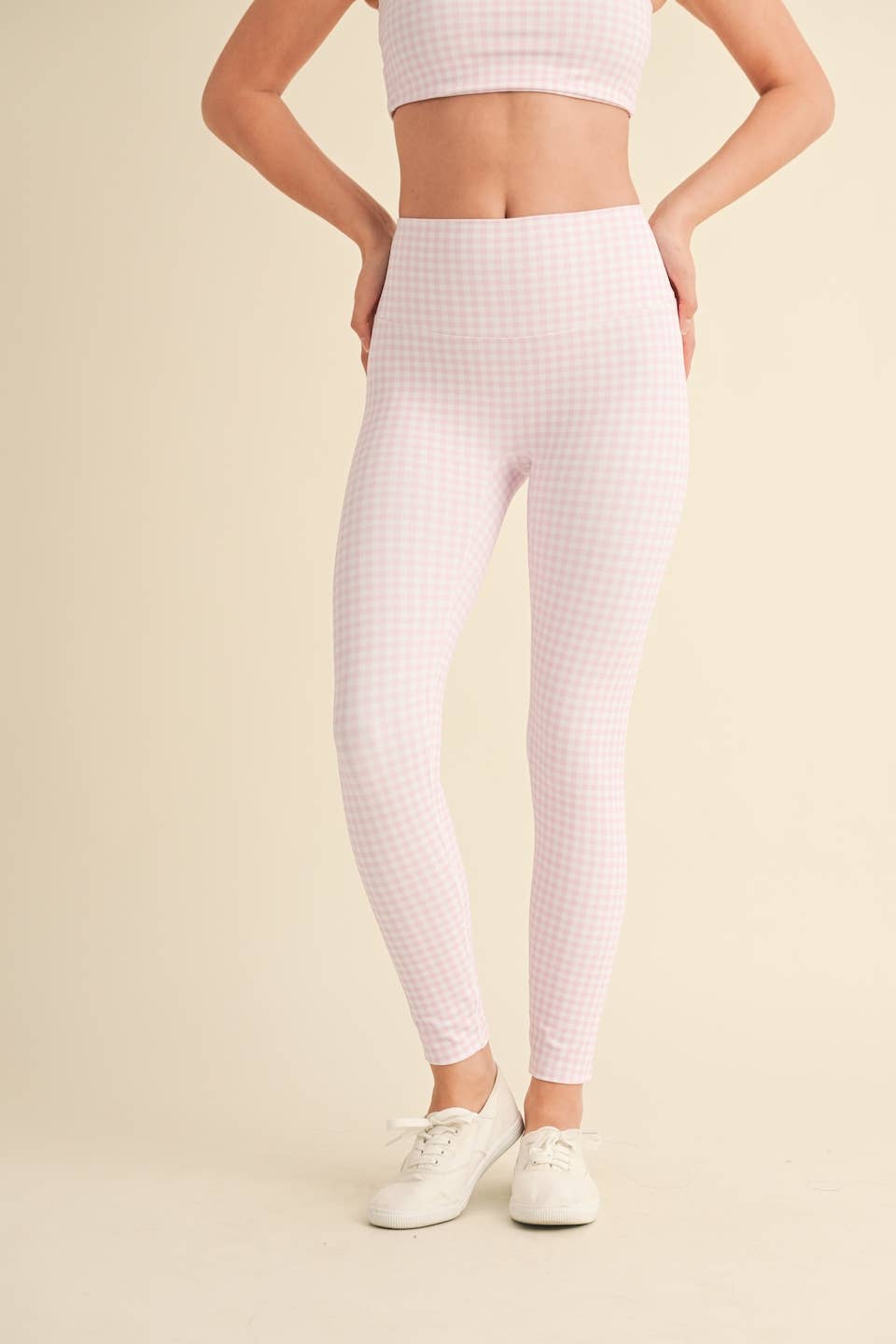 Gingham Print Aligned High-Rise Leggings