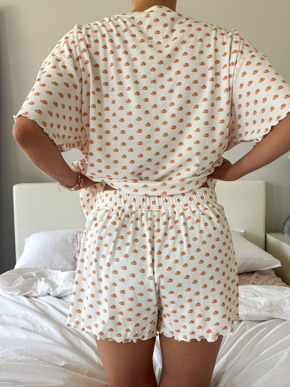 Pumpkin Autumn Fall Pajama Shorts