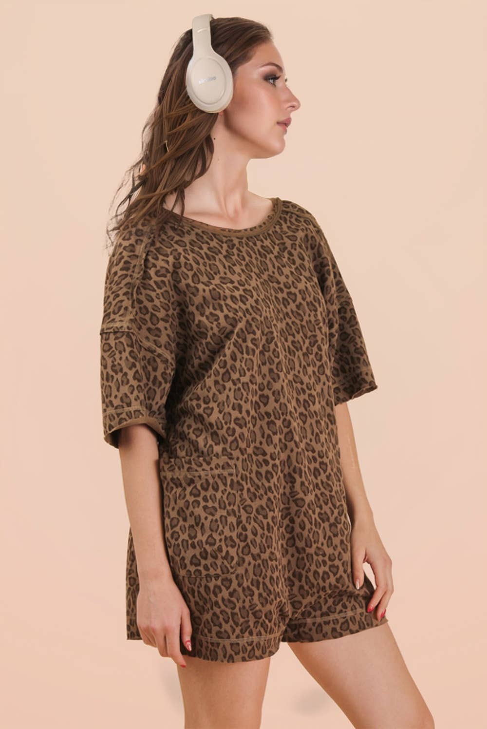 Leopard Casual  Comfy Romper