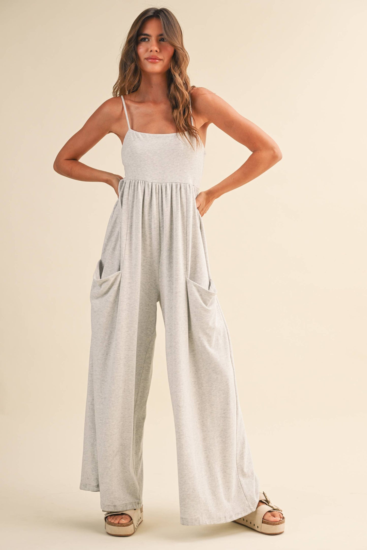 Strappy Empire Waist Wide Leg Jumpsuit