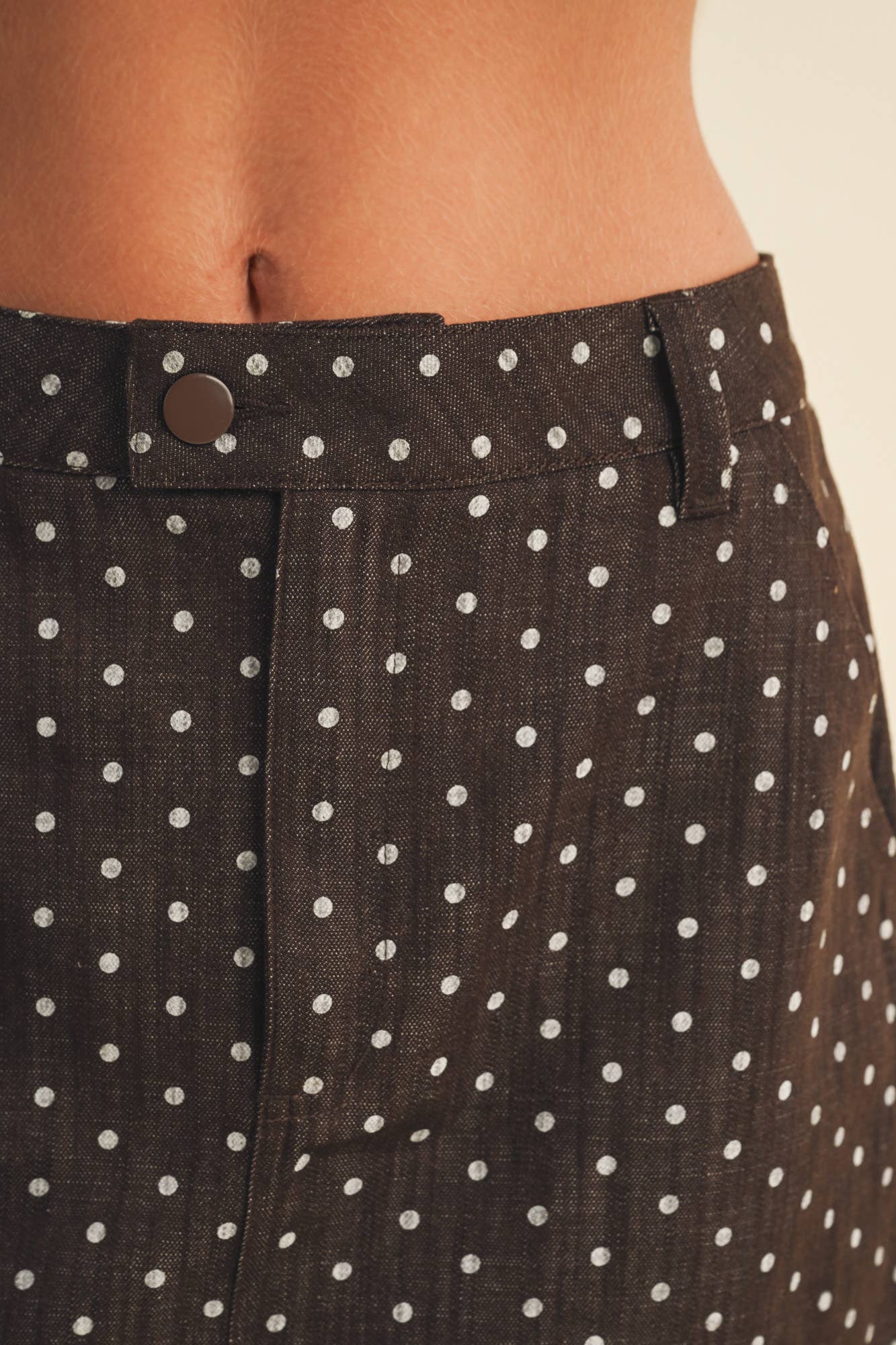 A-Line Polka Dot Utility Skirt