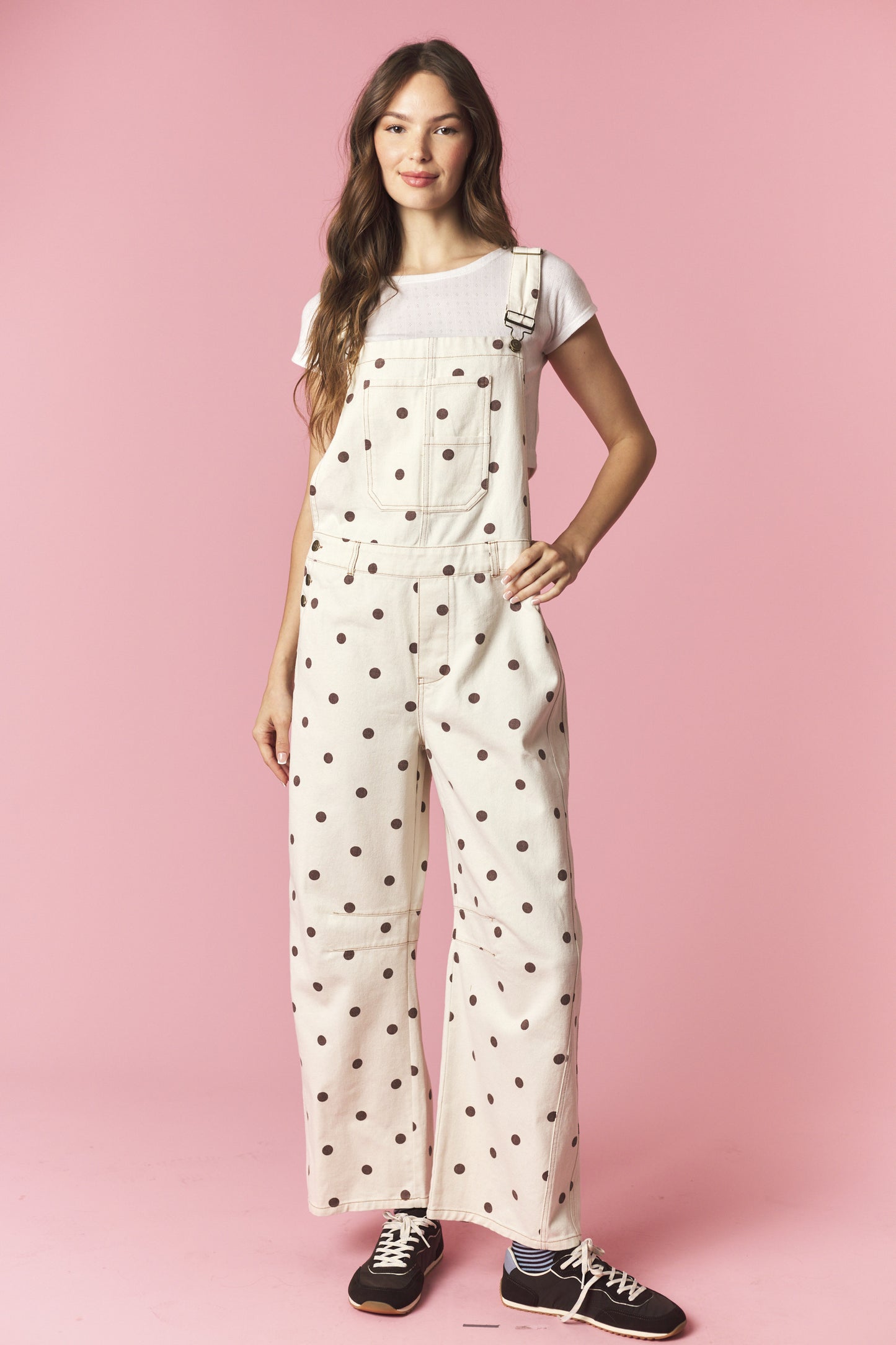 Polka Dot Twill Overalls